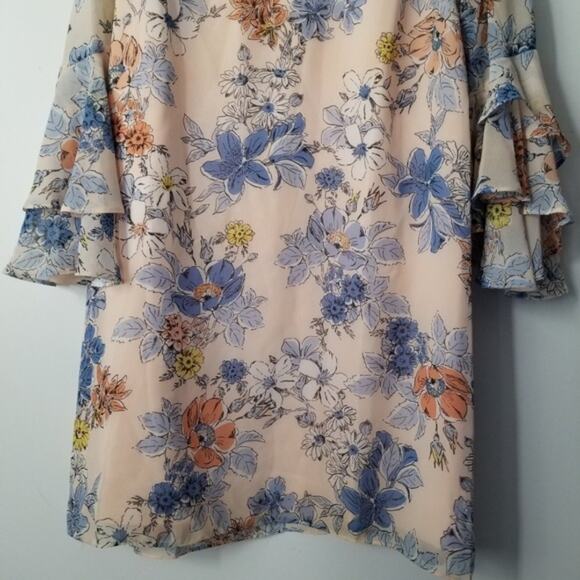 Nanette Lepore Pink Floral Ruffle Dress size 12 - Picture 7 of 11